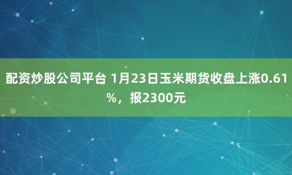 配资炒股公司平台 1月23日玉米期货收盘上涨0.61%，报2300元